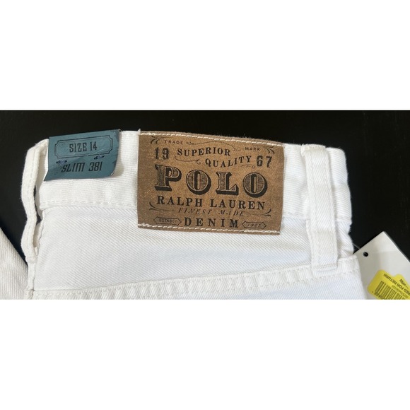 Polo Ralph Lauren Slim 381 White Jeans Boys sz 14 Denim NWT Preppy Pants - Picture 7 of 7